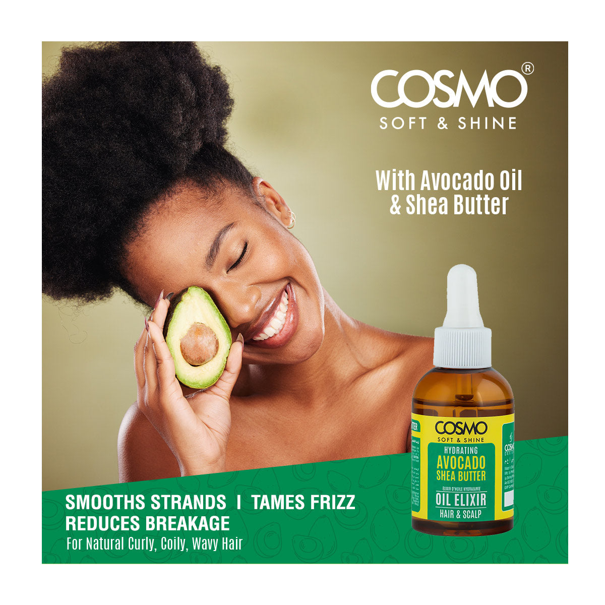 Soft & Shine Hydrating Avocado & Shea Butter Oil Elixir Hair & Scalp